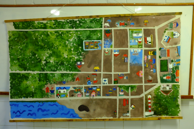 A map of Regencia, created by the elementary school students before the mine spill.